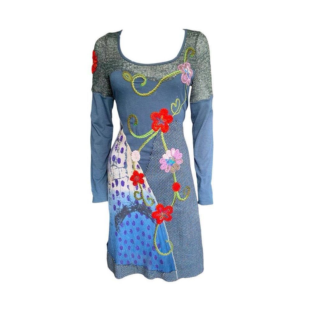 french vintage fairy knit midi dress
